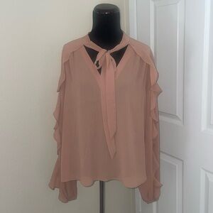 New RACHEL ZOE Long Sleeve Romantic Ruffle Blouse Top